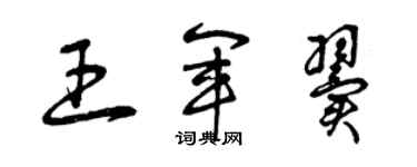 曾庆福王军翼草书个性签名怎么写