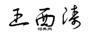 曾庆福王西涛草书个性签名怎么写