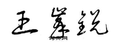 曾庆福王峰锐草书个性签名怎么写
