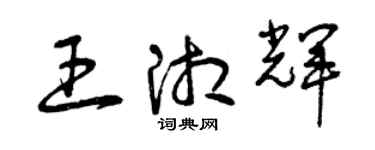 曾庆福王湘辉草书个性签名怎么写