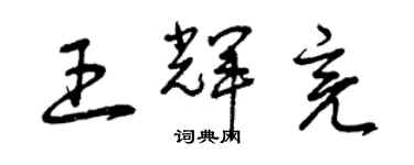 曾庆福王辉亮草书个性签名怎么写
