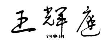 曾庆福王辉庭草书个性签名怎么写