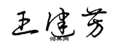曾庆福王健芳草书个性签名怎么写
