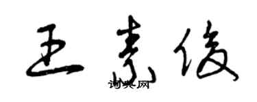 曾庆福王素俊草书个性签名怎么写