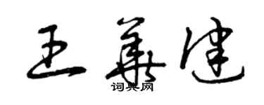 曾庆福王华健草书个性签名怎么写