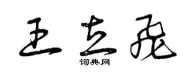 曾庆福王立飞草书个性签名怎么写
