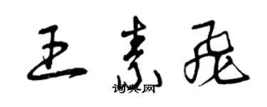 曾庆福王素飞草书个性签名怎么写