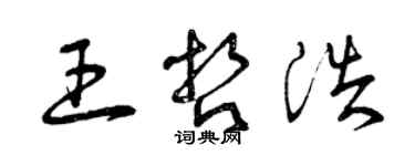 曾庆福王哲浩草书个性签名怎么写