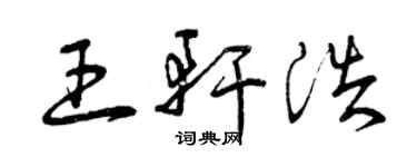 曾庆福王轩浩草书个性签名怎么写