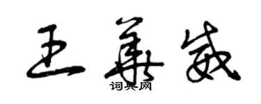 曾庆福王华威草书个性签名怎么写
