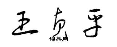 曾庆福王贞平草书个性签名怎么写