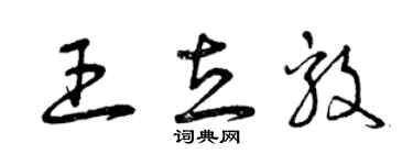 曾庆福王立毅草书个性签名怎么写