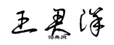 曾庆福王君洋草书个性签名怎么写
