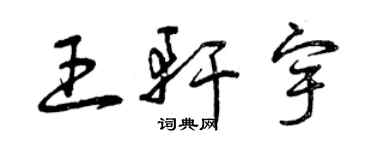 曾庆福王轩宇草书个性签名怎么写