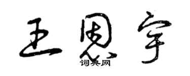 曾庆福王恩宇草书个性签名怎么写
