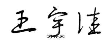 曾庆福王宇佳草书个性签名怎么写