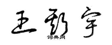 曾庆福王斯宇草书个性签名怎么写