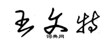 朱锡荣王文特草书个性签名怎么写