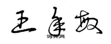 曾庆福王年敏草书个性签名怎么写