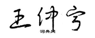 曾庆福王仲宁草书个性签名怎么写