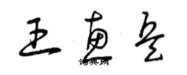 曾庆福王惠兵草书个性签名怎么写