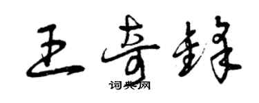 曾庆福王奇锋草书个性签名怎么写