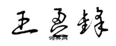 曾庆福王盈锋草书个性签名怎么写