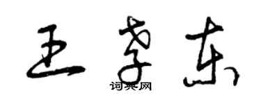 曾庆福王孝东草书个性签名怎么写