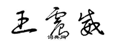 曾庆福王震威草书个性签名怎么写