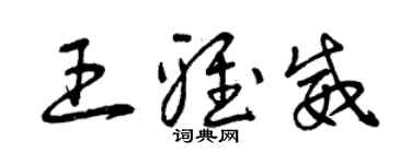 曾庆福王雅威草书个性签名怎么写
