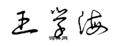 曾庆福王学海草书个性签名怎么写