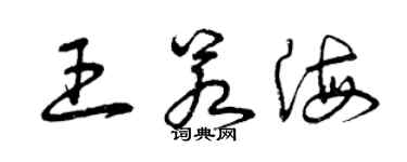 曾庆福王若海草书个性签名怎么写