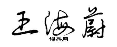曾庆福王海蔚草书个性签名怎么写