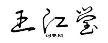 曾庆福王江莹草书个性签名怎么写