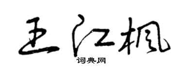 曾庆福王江枫草书个性签名怎么写