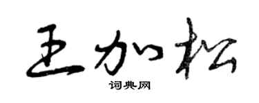曾庆福王加松草书个性签名怎么写