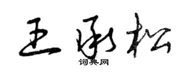 曾庆福王承松草书个性签名怎么写