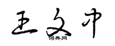 曾庆福王文中草书个性签名怎么写