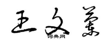 曾庆福王文兰草书个性签名怎么写