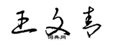 曾庆福王文青草书个性签名怎么写