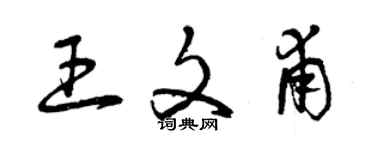 曾庆福王文甫草书个性签名怎么写