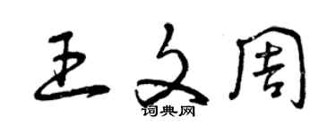 曾庆福王文周草书个性签名怎么写