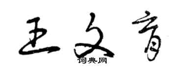 曾庆福王文育草书个性签名怎么写