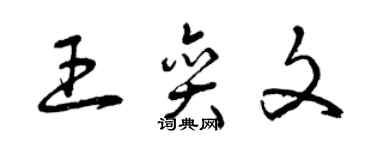曾庆福王奕文草书个性签名怎么写