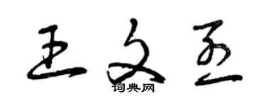 曾庆福王文烈草书个性签名怎么写
