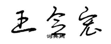 曾庆福王念宏草书个性签名怎么写
