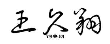 曾庆福王久翔草书个性签名怎么写
