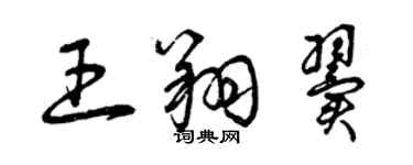 曾庆福王翔翼草书个性签名怎么写
