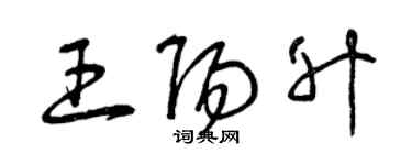 曾庆福王阳升草书个性签名怎么写