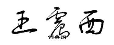 曾庆福王震西草书个性签名怎么写